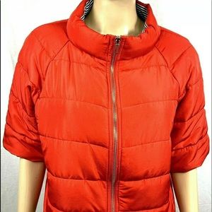Chico's jacket size 1 solid red full front zipper